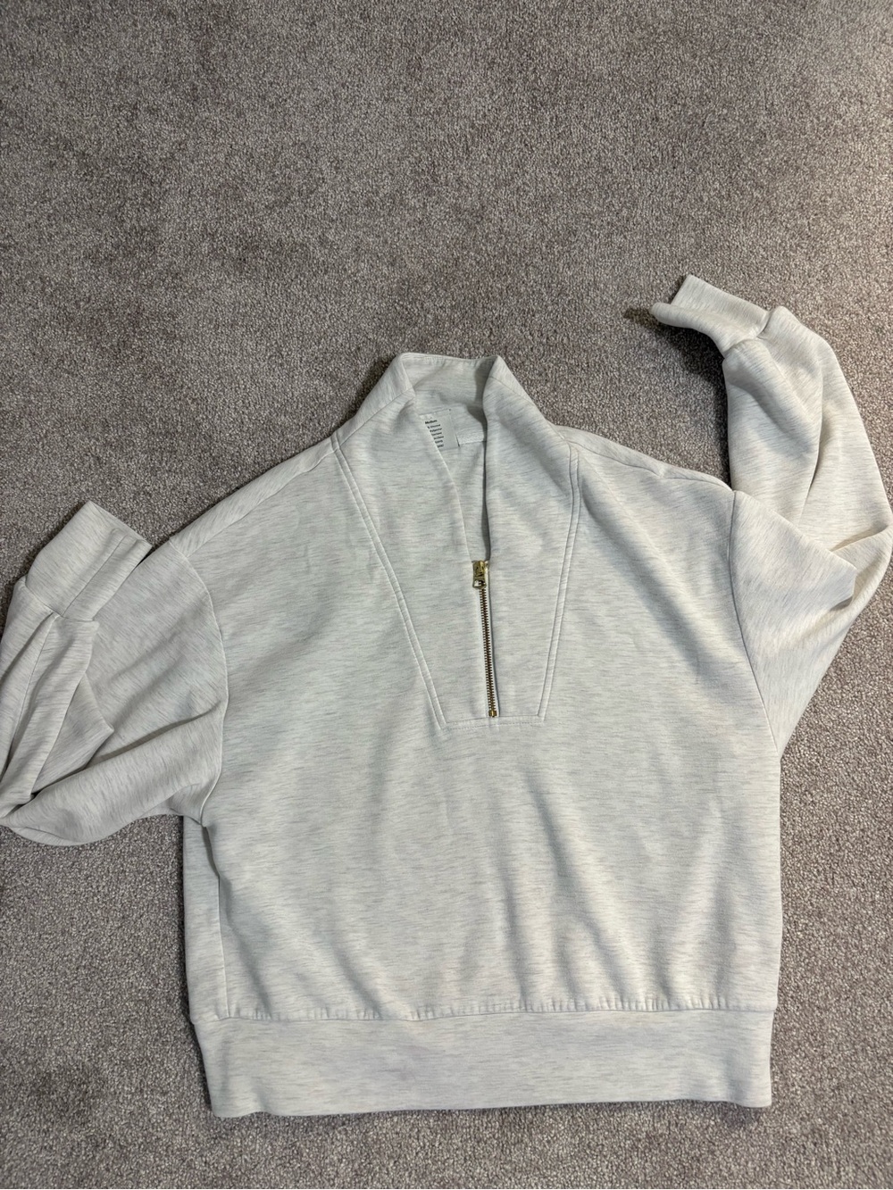 Varley Hawley Half-Zip Sweater M used Ivory Marl - Picture 2 of 8